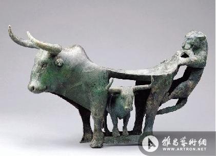 牛虎铜案