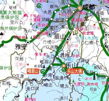 成都到峨眉山线路